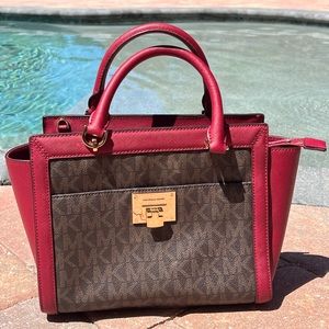 Red Michael Kors handbag